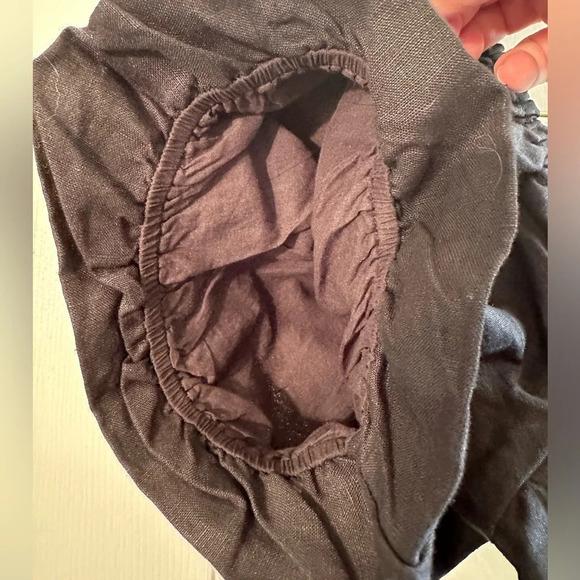 NWT! BODEN Halter Neck Cut Out Linen Crop Top US 12 Black Poof Sleeves Tie CUTE - Picture 7 of 15